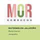 MOR Watermelon Jalapeño Kombucha bottle featuring a sweet watermelon flavor with a subtle jalapeño spice