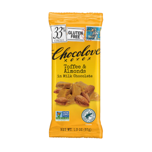 Chocolove - Mini Bars - Toffee Almonds Milk Chocolate 12/1.3oz 