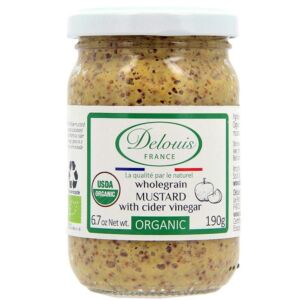 Delouis Organic Wholegrain Mustard with Cider Vinegar French Gourmet Mustard