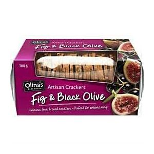 Olina's fig and black olive crackers 3.5 Oz