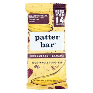 Patterbar Banana Chocolate Energy Bar – Plant-Based Snack