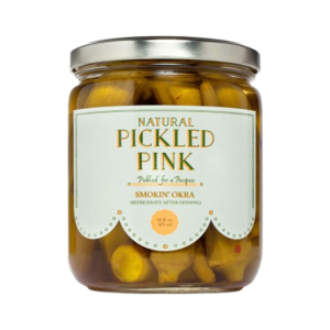 Pickled Pink Smoking Okra 16 Oz