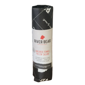 &ldquo;River Bear Uncured Fennel Pollen Salami &ndash; 4.5 oz, locally made in Denver with fennel pollen and white wine.&rdquo;