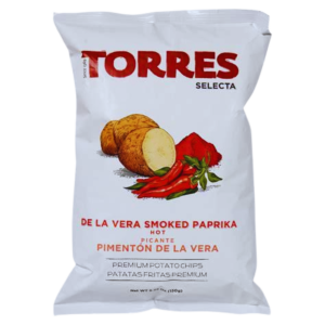 Torres Smoked Paprika Potato Chips 90g bag front view