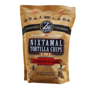 Zia Tortilla Chips Nixtamal Sriracha Garlic 11 oz